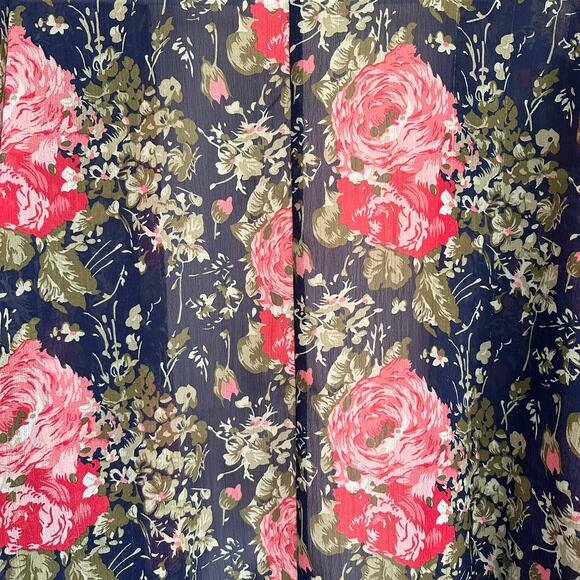 Umgee Floral Print Kimono Bathing Suit Coverup Boho Bell Sleeve Open Front M/L - Picture 7 of 11